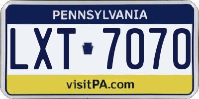 PA license plate LXT7070