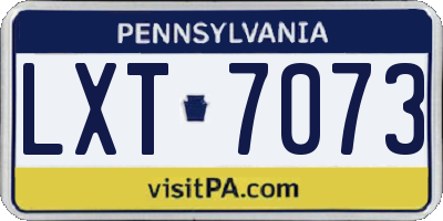 PA license plate LXT7073