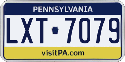 PA license plate LXT7079