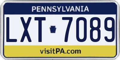 PA license plate LXT7089