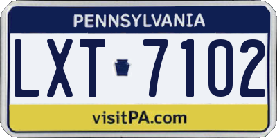 PA license plate LXT7102