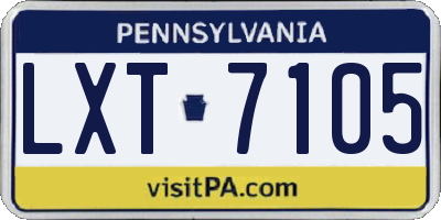 PA license plate LXT7105