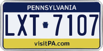 PA license plate LXT7107