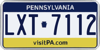 PA license plate LXT7112