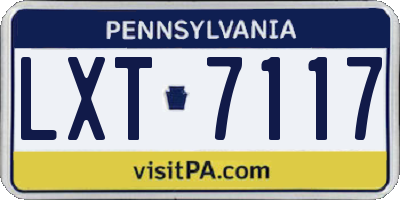 PA license plate LXT7117