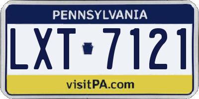 PA license plate LXT7121