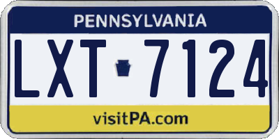PA license plate LXT7124