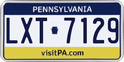 PA license plate LXT7129
