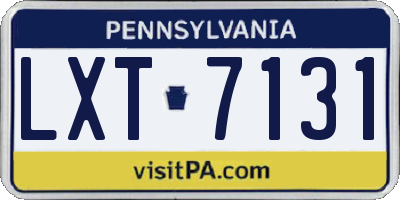 PA license plate LXT7131