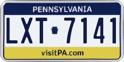 PA license plate LXT7141