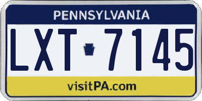 PA license plate LXT7145