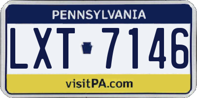 PA license plate LXT7146