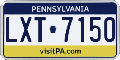 PA license plate LXT7150