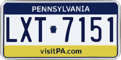 PA license plate LXT7151