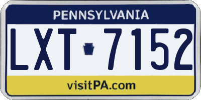 PA license plate LXT7152