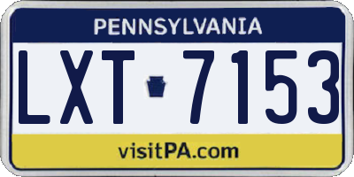 PA license plate LXT7153
