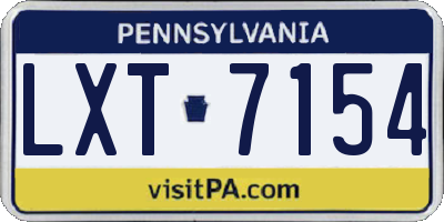 PA license plate LXT7154
