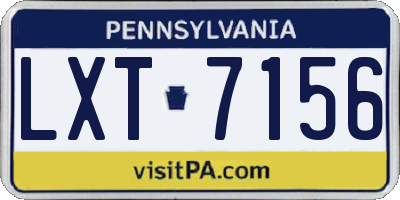 PA license plate LXT7156