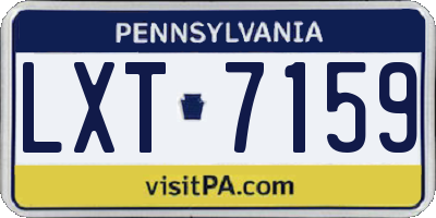 PA license plate LXT7159