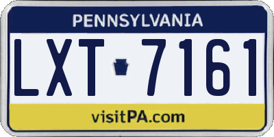 PA license plate LXT7161