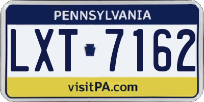 PA license plate LXT7162