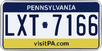 PA license plate LXT7166