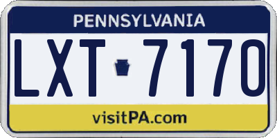 PA license plate LXT7170