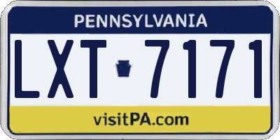PA license plate LXT7171