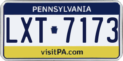 PA license plate LXT7173