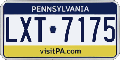 PA license plate LXT7175