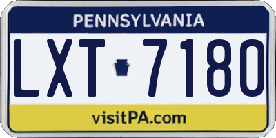PA license plate LXT7180
