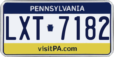 PA license plate LXT7182