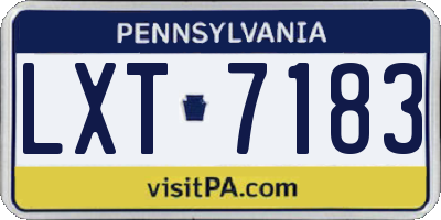 PA license plate LXT7183