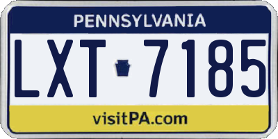 PA license plate LXT7185