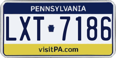 PA license plate LXT7186