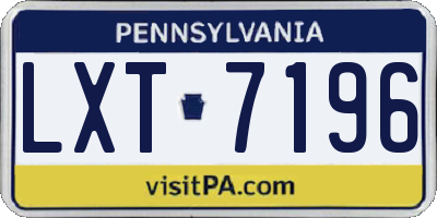 PA license plate LXT7196