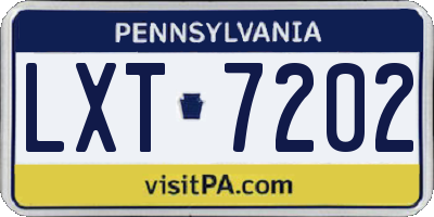 PA license plate LXT7202
