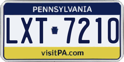 PA license plate LXT7210