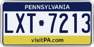 PA license plate LXT7213