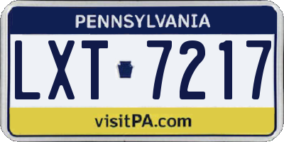 PA license plate LXT7217