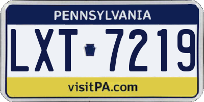 PA license plate LXT7219