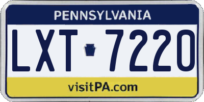PA license plate LXT7220