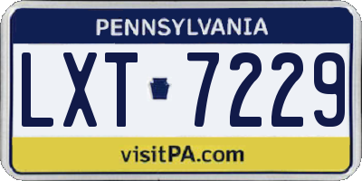 PA license plate LXT7229