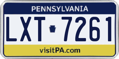 PA license plate LXT7261