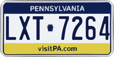 PA license plate LXT7264