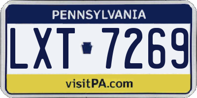 PA license plate LXT7269