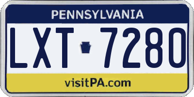 PA license plate LXT7280