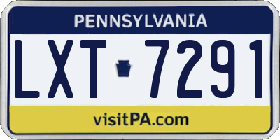 PA license plate LXT7291