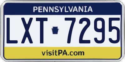 PA license plate LXT7295