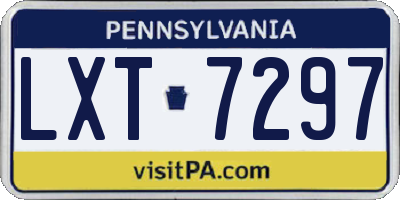 PA license plate LXT7297